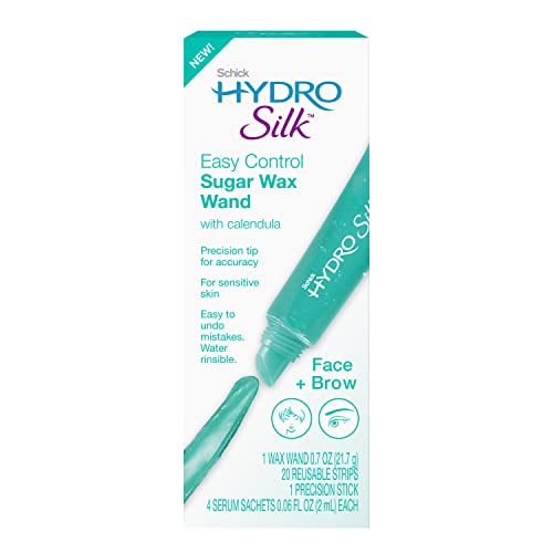 Schick Hydro Silk Sugar Wax Wand | Soft Eyebrow,Lip Wax Pen, Face Hair Removal Depilatory Wax